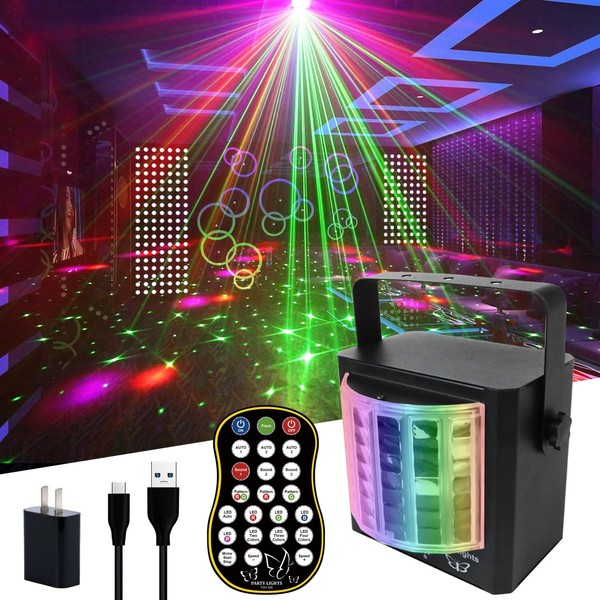 WUZSTAR Party Lights Stage Laser Lights, RGBP 3-in-1 Mixed Lighting