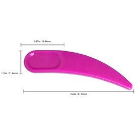 PANA Curved Boomerang Disposable Plastic Cosmetic Spatula for Mixing and Sampling Makeup, Skincare, Creams, Lotions, and Masks (Pink, 1 Pack)
