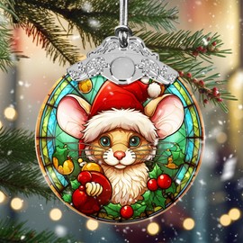Touber Mouse Ornament, Mouse Christmas Ornament, Mouse Ornaments for Christmas, Christmas Ornaments Clearance, Mouse Christmas Tree Ornament, Gifts for Mouse Lover - Design D