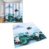 Blackout Curtains Waterproof Flower Pattern Shower Curtain Window Panels for