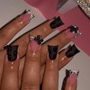 IMSOHOT Duck Press on Nails Black French Tips Fake Nails