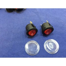 Endlessparts 2x Waterproof AC 6A 250V Red Light ON OFF SPST cap Car boot Rocker Switch c28