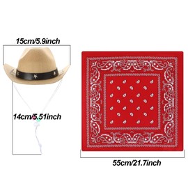 Amexo Cowboy Hats and Bandana Scarf Pet Party Cowboy Hat Dog Cat Costume Cosplay Cap Puppy Cat Holiday Pet Party Decoration