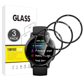 E-Hamii Screen Protector Compatible with Garmin Vivoactive 5, Pack of 3, 3D Curved Full Cover, Scratch-Resistant, High Definition, Screen Protector for Garmin Vivoactive 5