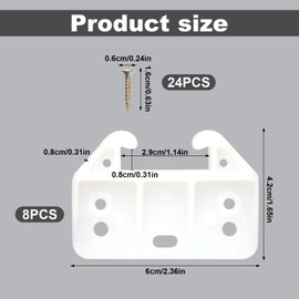 8pcs Drawer Guides, 2.36x1.65x0.31in Plastic Drawer Slides Guides with 24pcs Screws Furniture Replacement Slides Parts Drawer Track Guide Brackets Drawer Rail for Dresser Cabinet Closet