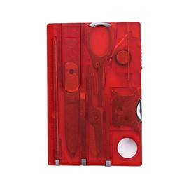 Red Outdoor Survival Bottle Opener Card Multi Tool Outdoor Barbecue Knife Camping Tool Hiking LED Light Magnifier EDC Tool Gear Multitools,Multitools and Accessories