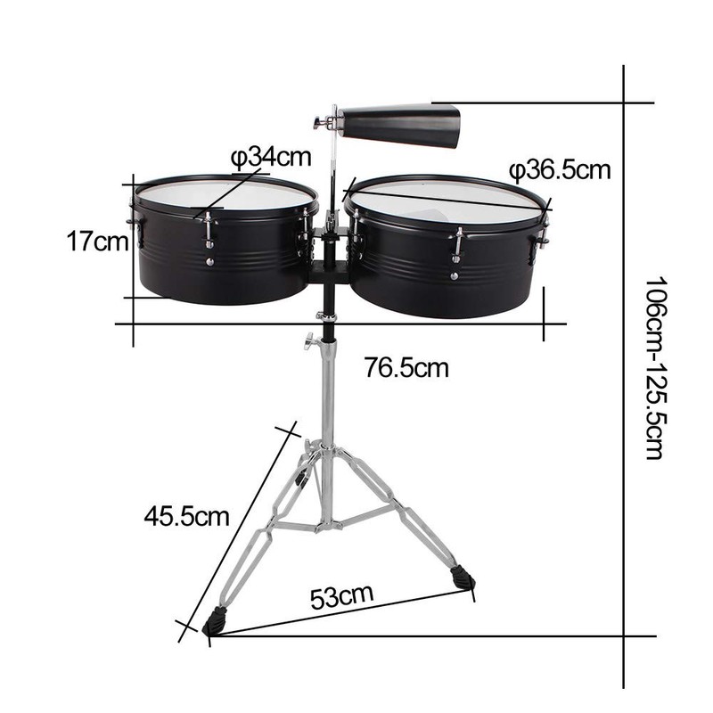 Lykos Percussion 13" & 14" Timbales Drum Set with Stand