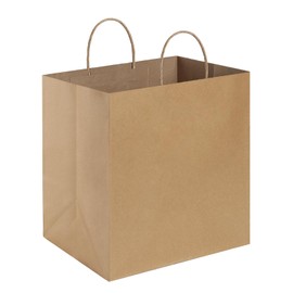 BagDream 12x7x12 Paper Bags 50Pcs Brown Paper Bags with Handles, Kraft Shopping Merchandise Retail Bags, Takeout/To Go Bags for Food Delivery, Wider-gusset Recycled Paper Gift Bags