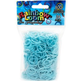 Rainbow Loom Glow Blue Rubber Bands with 24 C-Clips