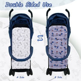LAT Universal Pram Liner, Baby Pushchair Seat Liners, Cotton Double-Sided Use Baby Stroller Cushion Pad, Stroller Seat Pad for Toddler Infant 78x34cm