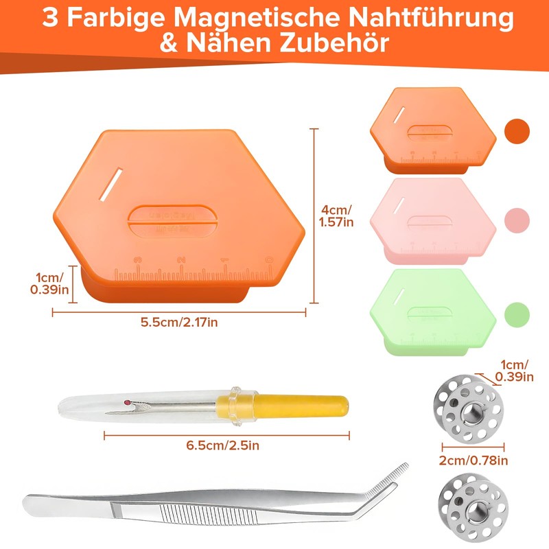 Celepoir Pack of 3 Magnetic Seam Guide, Polygonal Magnetic Seam