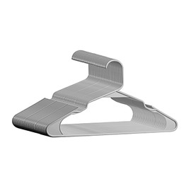 Softflame Plastic Hangers - 20 Pack, Durable Space Saving Hangers for Everyday Use and Dorm Room Essentials - Grey