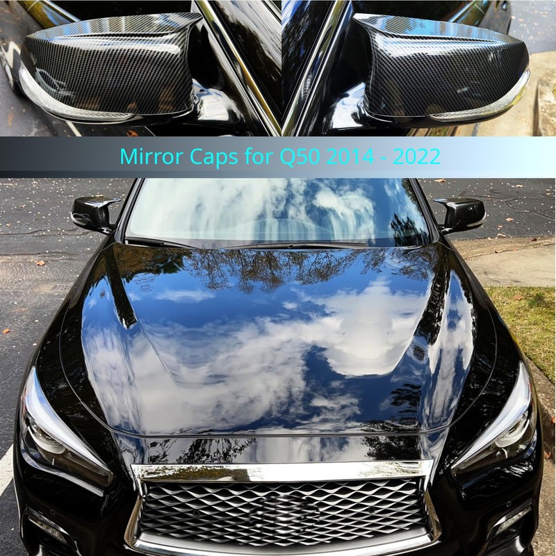 AtticZone Side Mirror Caps Covers Compatible with Infiniti Q50 Q60