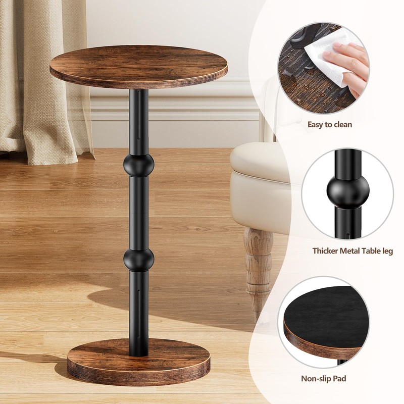 Yuede Drink Table, Small Round Side Table for Small Spaces,