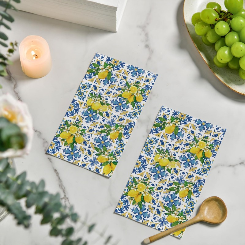 50 Spring Summer Disposable Paper Decorative Guest Napkins, South Italy