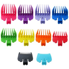 Zafina-UP 10 Piece Set Color Coded Clipper Guides Replacement for Conaix HC224W/ HC244NGBV/ HCT242WR,for Hattekex RFC 676/686/696