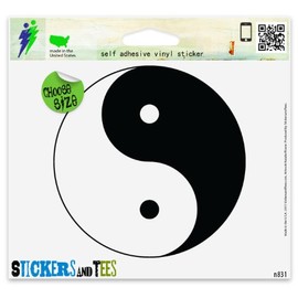 Yin Yang Taijitu Vinyl Car Bumper Window Sticker 2" x 2"