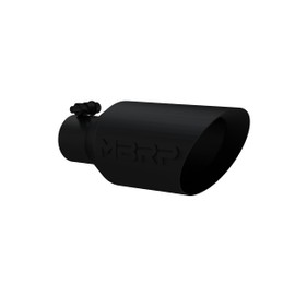 MBRP Exhaust T5161BLK Black Series Exhaust Tip 2.5 in. Inlet 4.5 in. Outlet 11 in. Length Dual Wall Angled Rolled End T304 Stainless Steel Black Coated Black Series Exhaust Tip
