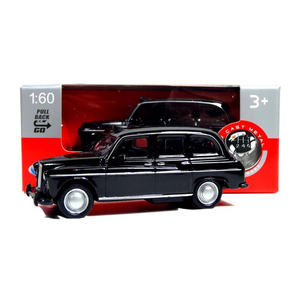 London Black Taxi Mini Model Made of Die Cast Metal and Plastic Parts with Pull Back & Go Action