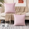 ETASOP Velvet Pillow Covers with Inserts Included 18x18, Pack of