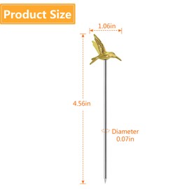 Cocktail Picks Stick, Cocktail Toothpicks Stainless Steel Martini Olive Picks for Bar Barbecue Fruit, Bloody Mary Drink Sticks (8pcs,Gold Bird)