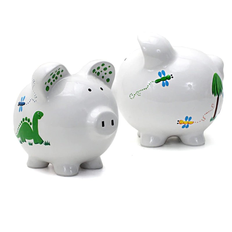 Child to Cherish Ceramic Piggy Bank for Boys, Dinosaur