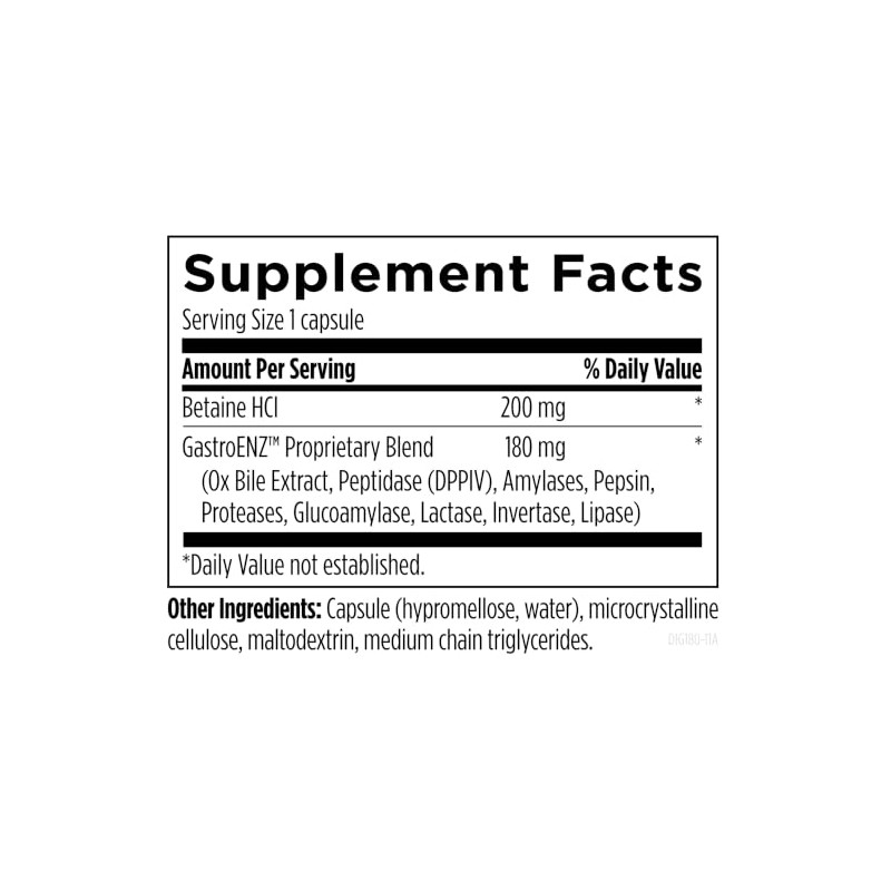 Designs for Health Digestzymes - Digestive Enzyme Supplement with Betaine