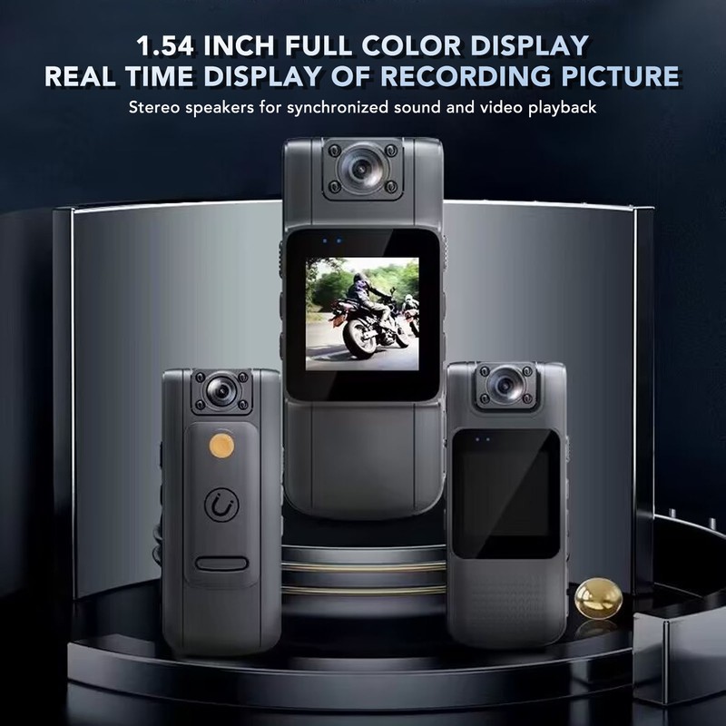 Wearable Camera 2K Night Vision 180 Degree Lens Rotation Magnetic