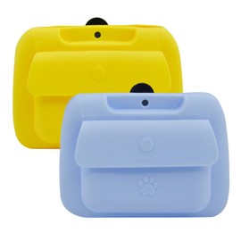 PINECONA Dog Training Treat Pouch, Silicone Dog Treat Bag Double Layer Magnetic Closure with Waist Belt Clip, Dog Walking Snack Reward Bags Hands-Free 2 Pack