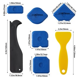 Qyueyue Caulk Tool Kit - 12-Piece Plastic Silicone Caulking Tools for Tile Sealing & Grouting Silicone Finishing Tools for Tile and Grout Smoothing(Blue)