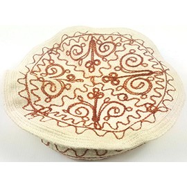 HEUK Embroidered PAKOL PAKUL Afghan Donut HAT Beret CHITRAL CHITRALI TALIBAN Cap Brown