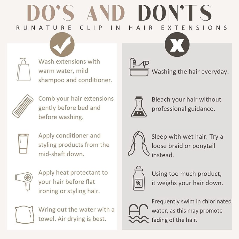 RUNATURE Real Hair Extensions, Clip-In Ash Brown with Platinum Blonde