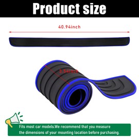 Yourkar Car Rear Bumper Guard, Anti-Scratch Auto Trunk Door Entry Protector, Non-Slip Bumper Protection Strip for Most Cars, SUVs, Trucks, Universal Exterior Car Accessories (Black&Blue, 40")