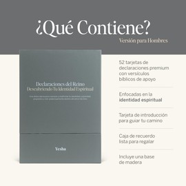 Yesha Set de Tarjetas Cristianas con Versículos y Afirmaciones para Hombres – 52 Tarjetas Diarias para Oración, Meditación y Crecimiento Espiritual – Regalo Espiritual, Positivo y Motivador