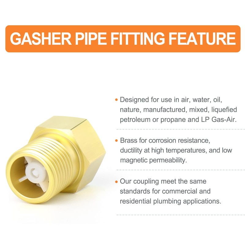 GASHER 2PCS Brass Check Valve 1/2" Female to 1/2" Male