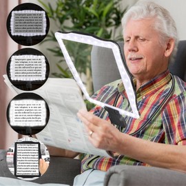 NZQXJXZ 5X Freihändige Lupe mit Licht, Wiederaufladbare Leselupe mit Licht für Senioren Groß, Flexible Schwanenhalslupe zum Lesen, Reparieren, Nähen, Sehschwäche, ältere Menschen, 27x20 cm Große Linse