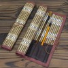 Brush Roll For Bamboo Calligraphy Brush Holder Roll with Pocket