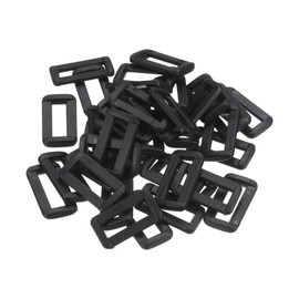 M METERXITY 50 Pack Rectangle Buckle - Plastic Ring Buckles Webbing Fastener Strap, Apply to Purse Belt Strap Hardware (1 Inches, Black)