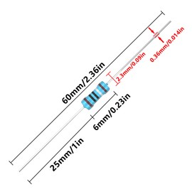 GUEEYUAW 100 Pcs 3.3 Ω ohm Resistor 1/4W (0.25Watt) Metal Film Fixed Resistor 0.01 ±1% Tolerance Resistors
