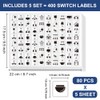 GOMAKERER Pack of 400 Light Switch Stickers, 40 Designs, Transparent