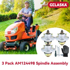GELASKA 3 Pack AM144377 Spindle Assembly Replaces John Deere AM135349, AM124498, AM131680 for John Deere Z425, Z435, Z445, Z465, Z535M, Z540M, LT160, LT180, GT225, GT235, GT245, GX255 Tractors
