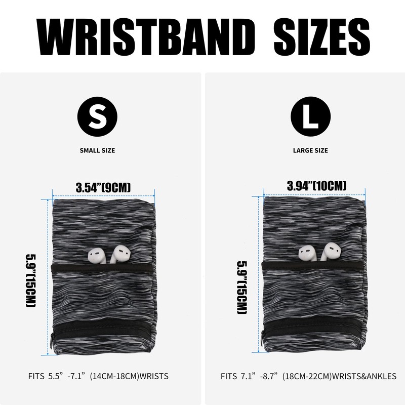 Wrist Pouch, Pocket Wallet with Zippered for Running, Walking, Hiking,