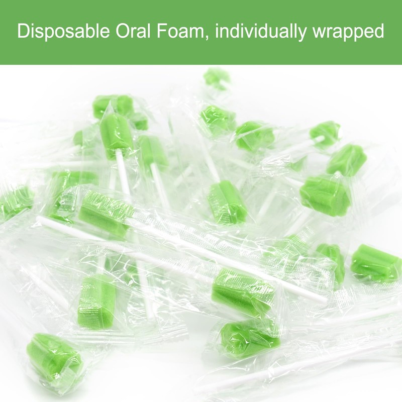 JIESI Disposable Oral Swabs(Green)-100PCS