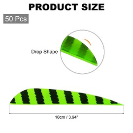 MECCANIXITY Arrow Vanes Arrow Fletching 4" Water Drop Shape Turkey Feathers for Hunting DIY Shooting(Fluorescent Green, Pack of 50)
