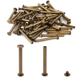 Chicago Binding Screws - 5mm x 45mm Binding Posts - 9.5mm Phillips Nut - Chicago Screw Binding Post Screw Kit for DIY Leather Decoration Scrapbook Photo Albums Bookbinding (Bronze, 50 PCS)