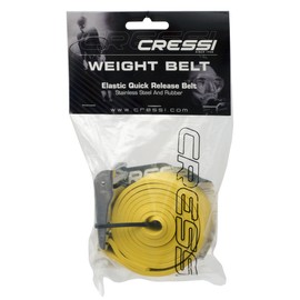 Cressi Unisex Adult Quick Release Elastic Belt With Metal Buckle Underwater Weight Belt - Yellow/Silver, 140 cm