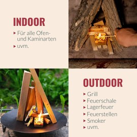 Roxus Fire Striker Premium Eco Lighting Aid for Grill I Fireplace I Oven I Fire Bowl I Burning Time Approx. 20 Minutes I Made of Natural Materials I Made in Germany - Travel Box of 6