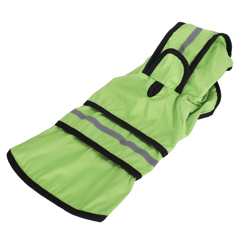 Dog Raincoat Polyester Pet Rain Cape Jacket Reflective Stripe Waterproof