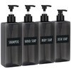 Segbeauty 16.9oz Shampoo Dispenser, 4pcs 500ml Empty Refillable Pump Bottles