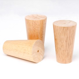 RDEXP Oak Wood Reliable 100 x 58 x 38 mm Wood Furniture Leg Tapered Feet for Cabinets Soft Table Set of 4